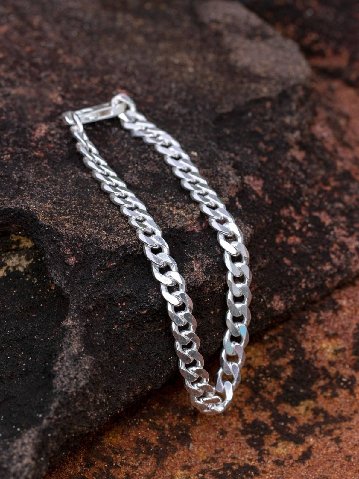 Sterling Silver Curb Bracelet - 6.5mm wide